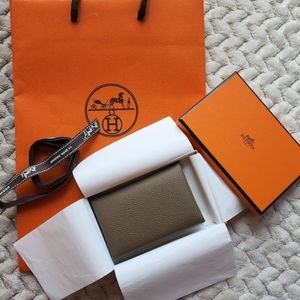 Auth Hermes Calvi Card holder